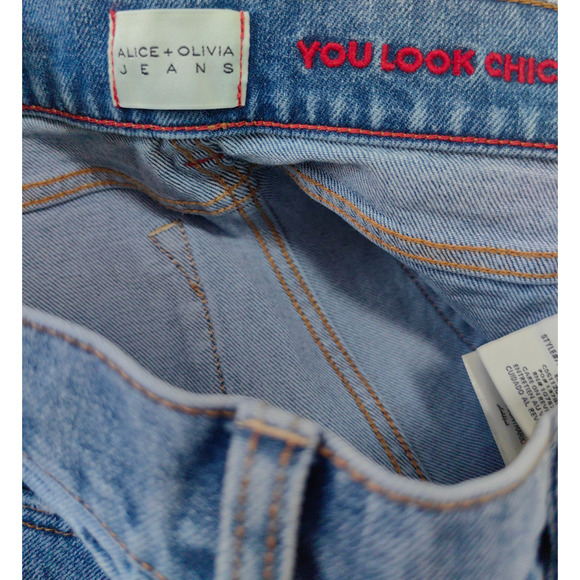 Alice + Olivia Weezy Embellished-Cuff Jeans 27 - Picture 10 of 11